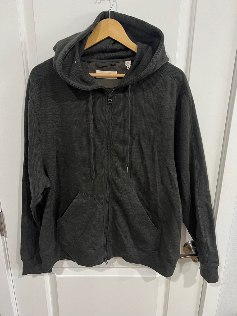 Fieldworth Stacked Rib Zip Hoodie Dark Graphite - sz XL BNWT